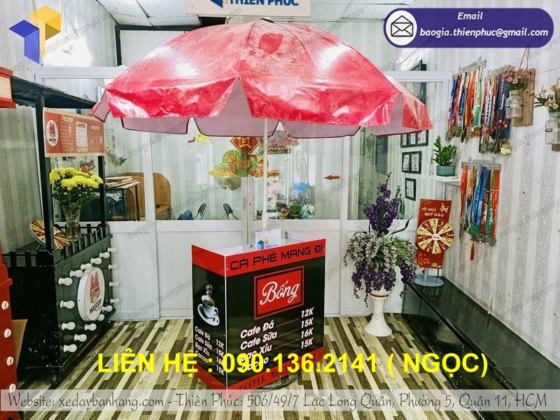 quầy cafe xếp gọn mang đi