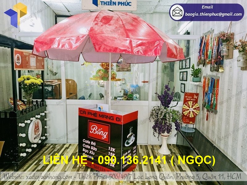 quầy cafe xếp gọn take away lưu động