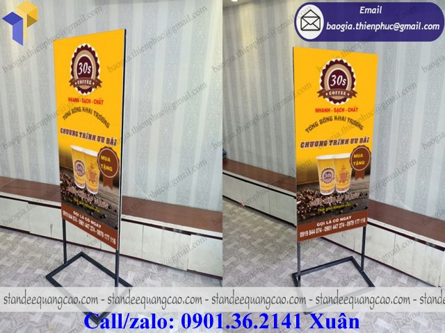 standee chân sắt hai mặt quảng cáo