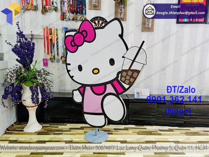 standee mô hình hello kitty 2 mặt đẹp