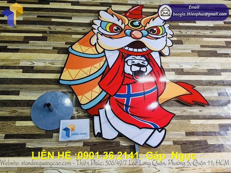 standee mô hình lân thần tài phong thủy may mắn