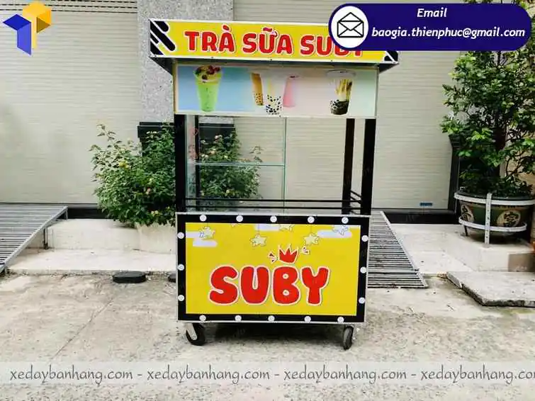 thiết kế tủ sắt bán trà sữa vỉa hè