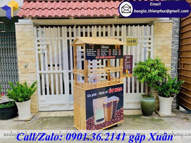 tủ gỗ bán cafe vỉa hè giá rẻ