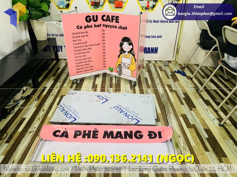 tủ xếp bán cafe