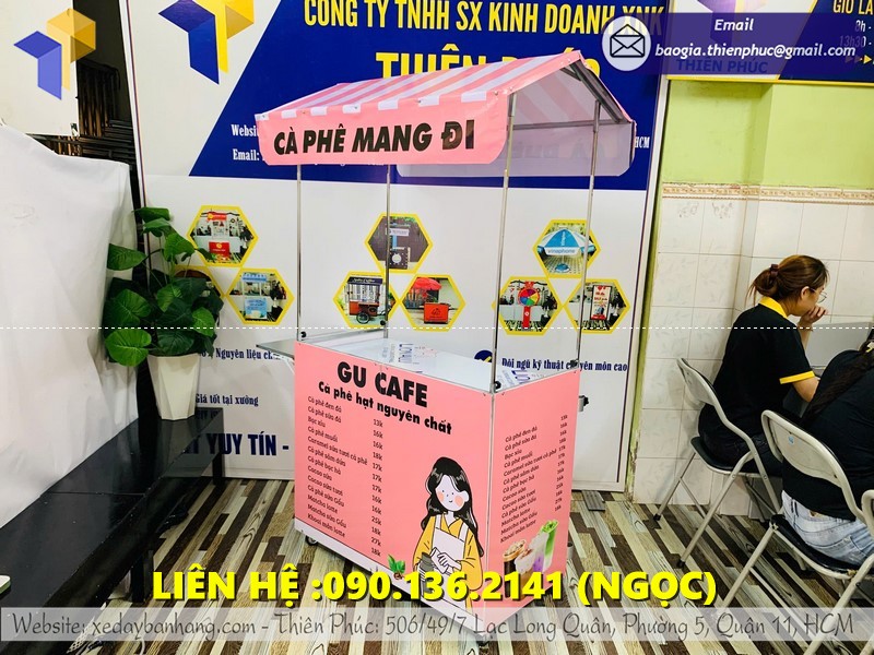 xe bán cafe xếp gọn