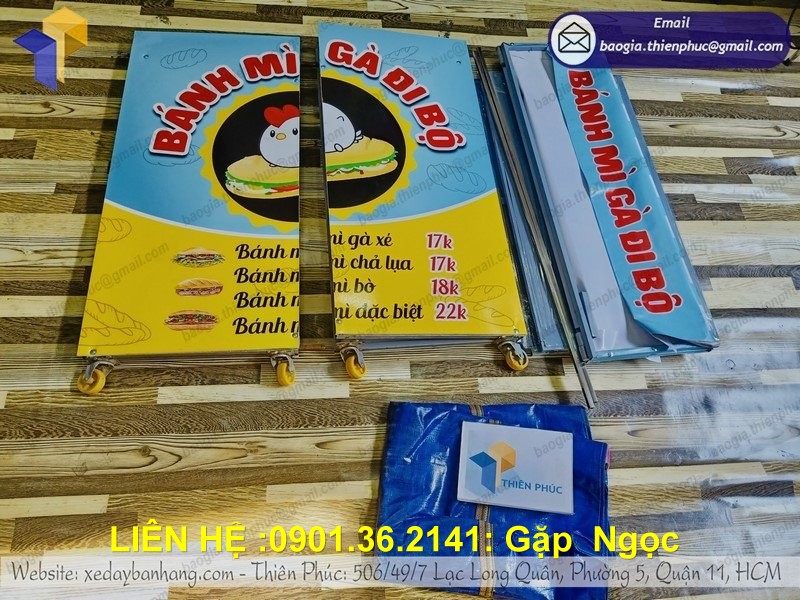 xe bán đồ ăn lắp ráp gấp gọn nhỏ nhắn hn