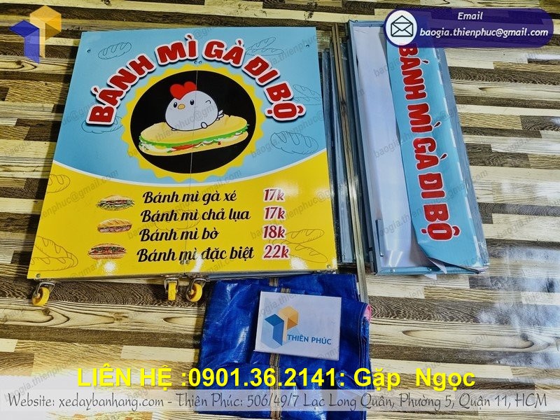 xe bán đồ ăn lắp ráp gấp gọn nhỏ nhắn hp