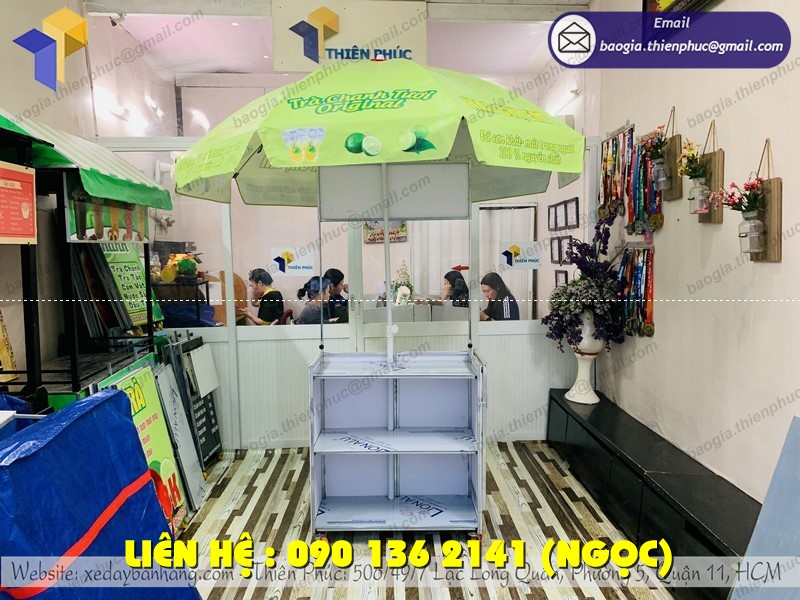 xe bán trà chanh lưu động đẹp