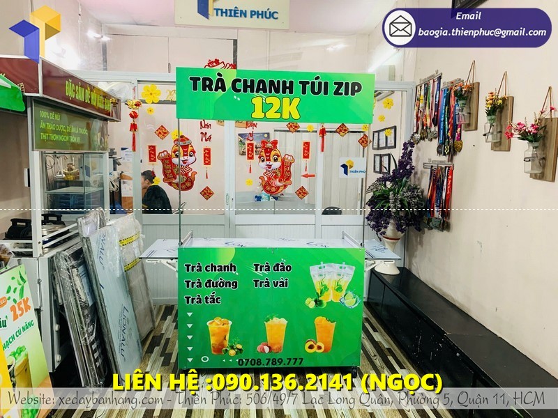 xe bán trà chanh vỉa hè