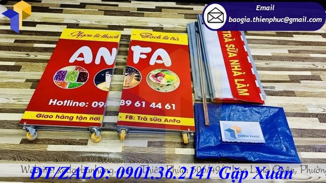 xe bán trà sữa gấp gọn