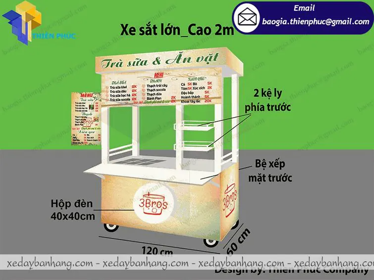 xe bán trà sữa sinh tố nước ép giá rẻ