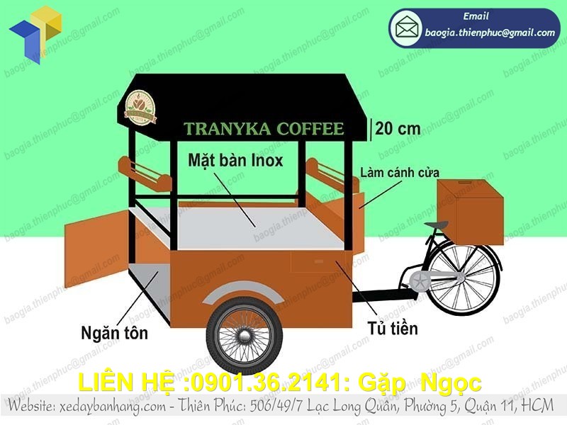 xe bike bán coffe giá rẻ nhất