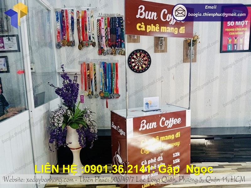 xe coffe lắp rắp gấp gọn di