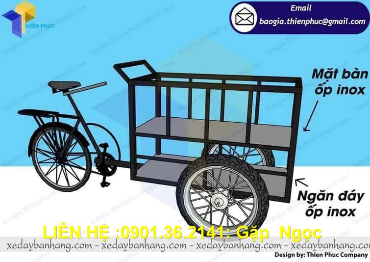 xe đạp 3 bánh bán hàng rong giá rẻ