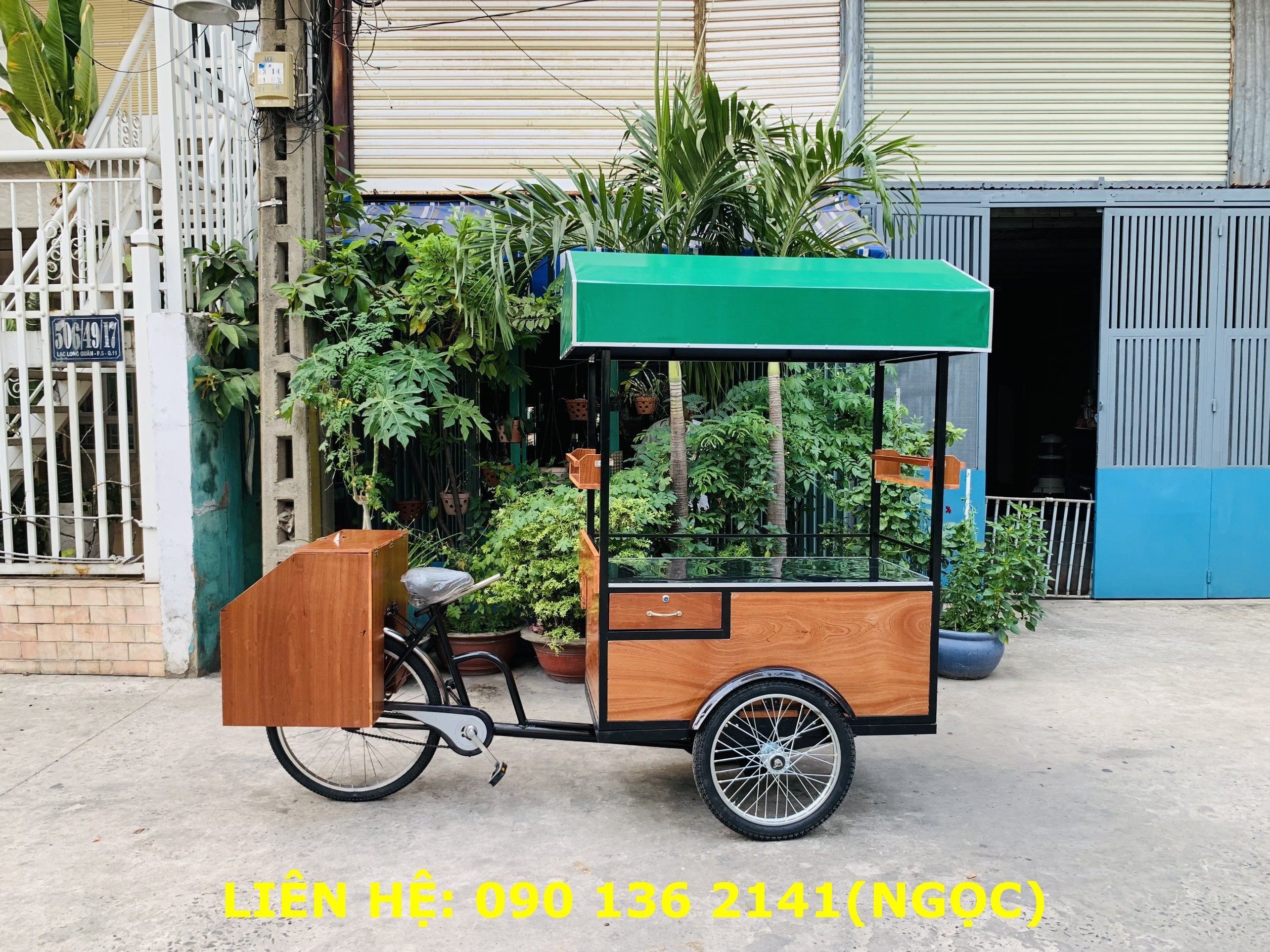 xe đạp bán cafe mang về