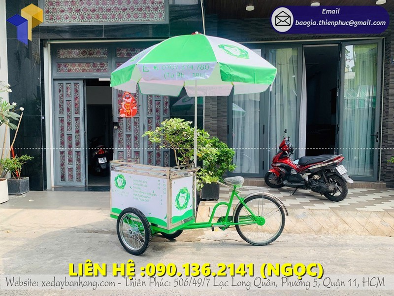xe đạp bán hồng trà