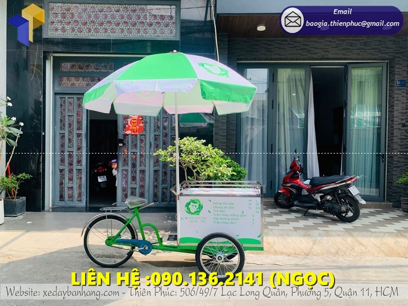 xe dạp hồng trà sữa