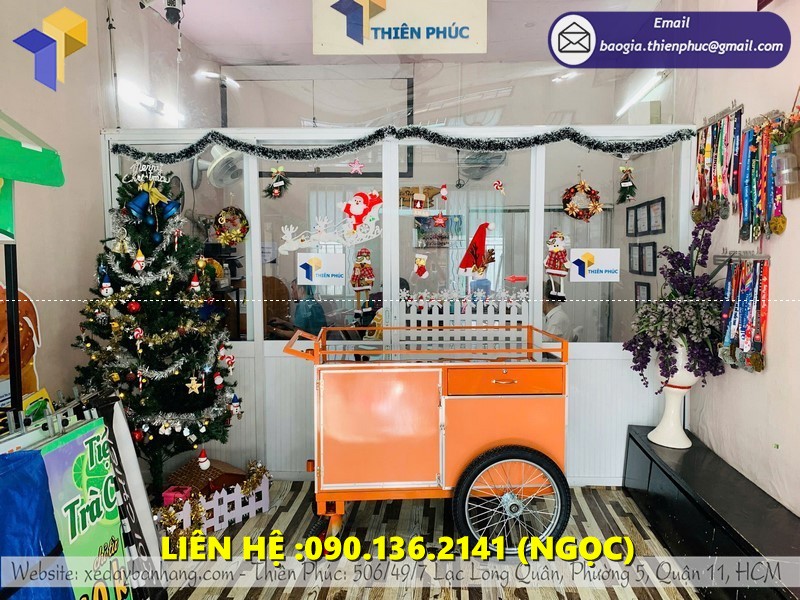 xe đẩy bán cafe