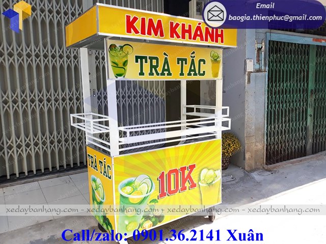 xe đẩy bán trà tắc