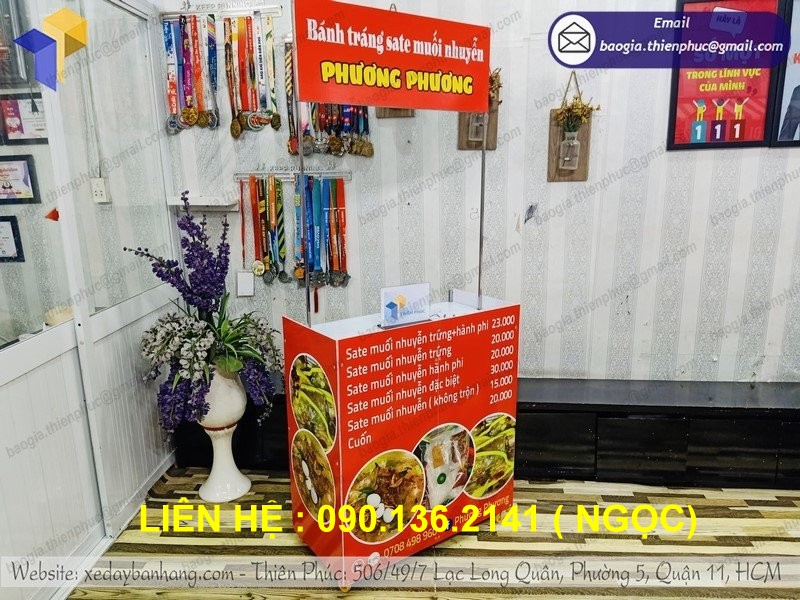 xe gấp gọn bán hàng rong vỉa hè giá rẻ tại q2