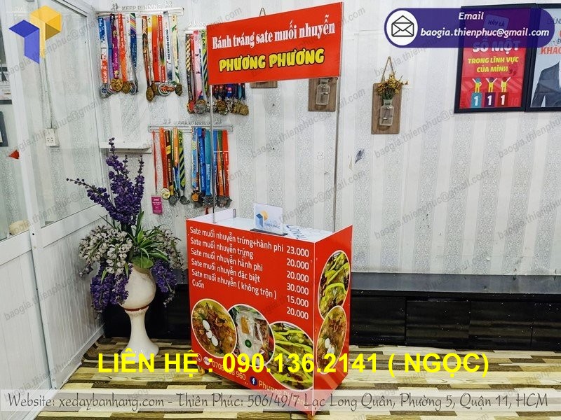 xe gấp gọn bán hàng rong vỉa hè giá rẻ