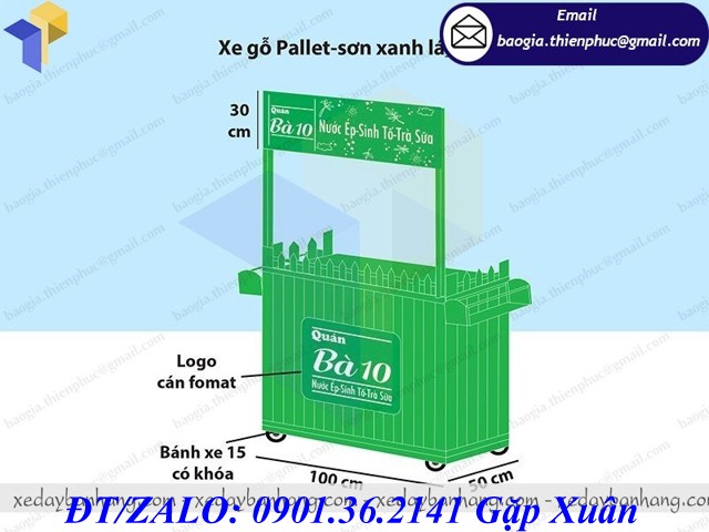 xe gỗ bán sinh tố đẹp