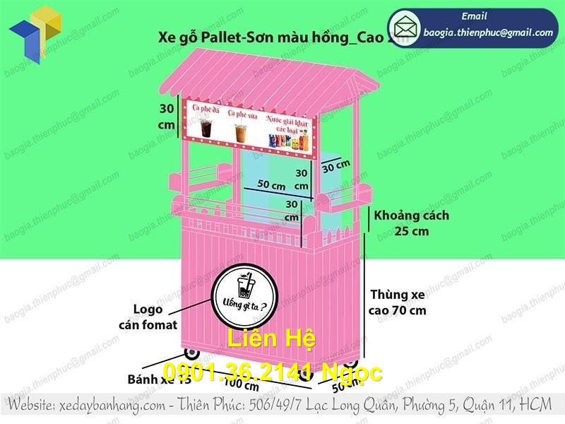 xe gỗ màu hồng hcm giá rẻ nhất