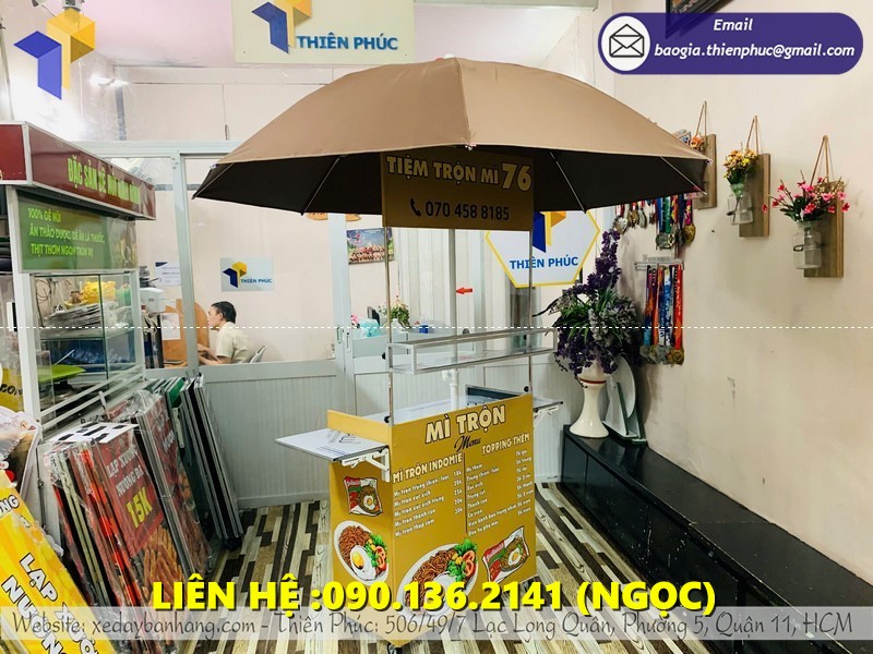 xe mì trộn xếp gọn