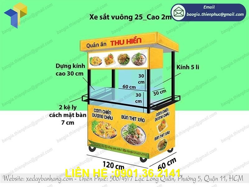 xe sắt bán thức ăn rẻ