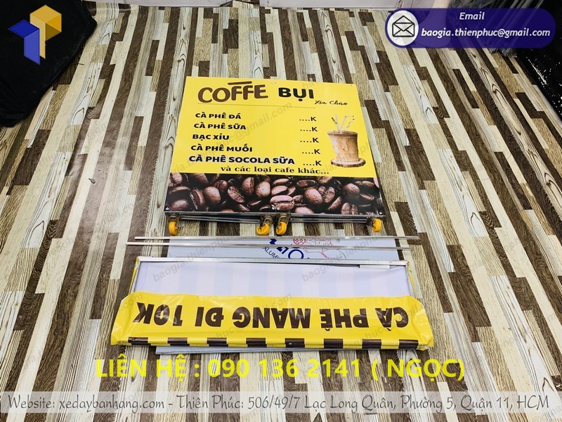 xe bán cafe xếp gọn